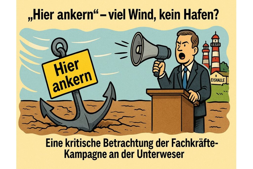 „Hier ankern“ – und dann? Statt sichtbarer Angebote nur symbolischer Auftritt: Die PR-Kampagne für die Unterweser kämpft mit Gegenwind – und mit der eigenen Leere.