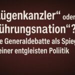 Generaldebatte im Bundestag 2025 – Zwischen Schlagworten und Stillstand: Das Titelbild zum Essay über eine aus den Fugen geratene politische Kultur.
