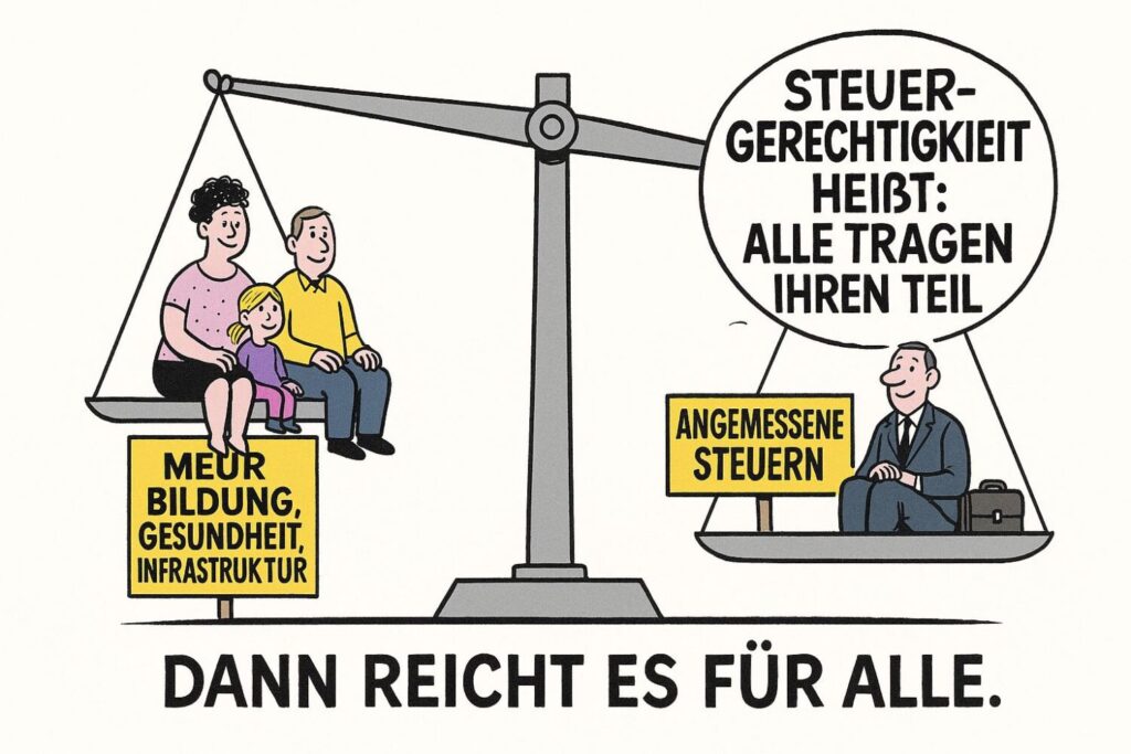 Steuergerechtigkeit sorgt für Balance: Familie und Unternehmer im Gleichgewicht.